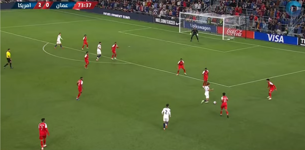 Simo Idrissi Note: The Game Analysis The game was marked by the American team’s approach of building from the back and use attacking penetration through concise passes. The opportunities for scoring were brought about by the frequent movement of the ball near the Omani team’s goal or final third. The defensive performance of the Omani team left room for improvement, with a noticeable lack of organization and challenges in transitioning between defense and attack, which simplified the task for the US national team in orchestrating their offensive maneuvers. Although the players’ physical speed performance on both teams was closely similar, the distinguishing factor was the degree of team coordination in possession or off possession. The American team excelled over their Omani counterparts in aspects such as ball possession, rhythm and timing of attacks, and maintaining control of the ball. This disparity in organized team play proved to be a significant determinant in the game’s outcome.