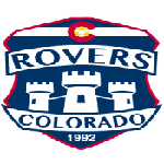 Shield logo for Rovers Colorado featuring Colorado flag elements, castle towers, and founding year 1992.
